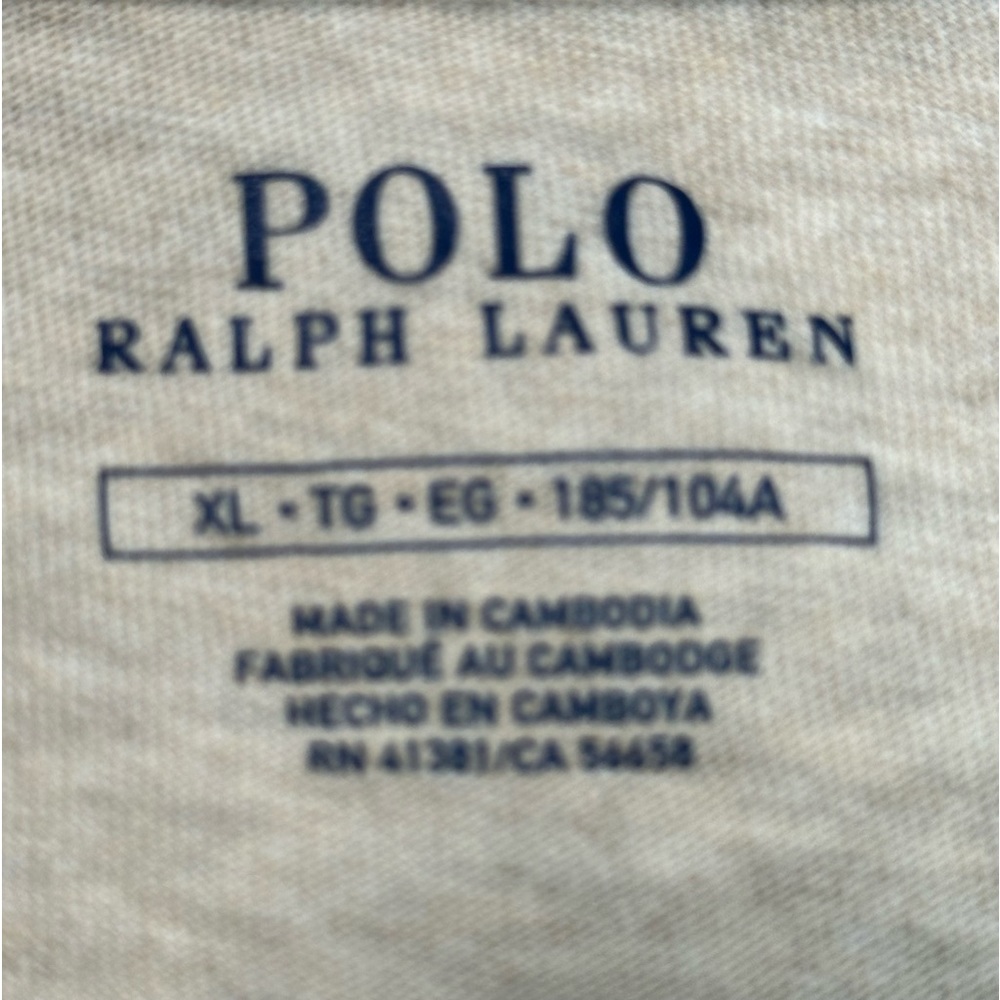 POLO RALPH LAUREN Men’s Top Pullover Long Sleeve Logo Heather Tan Sz XL … - Picture 5 of 10